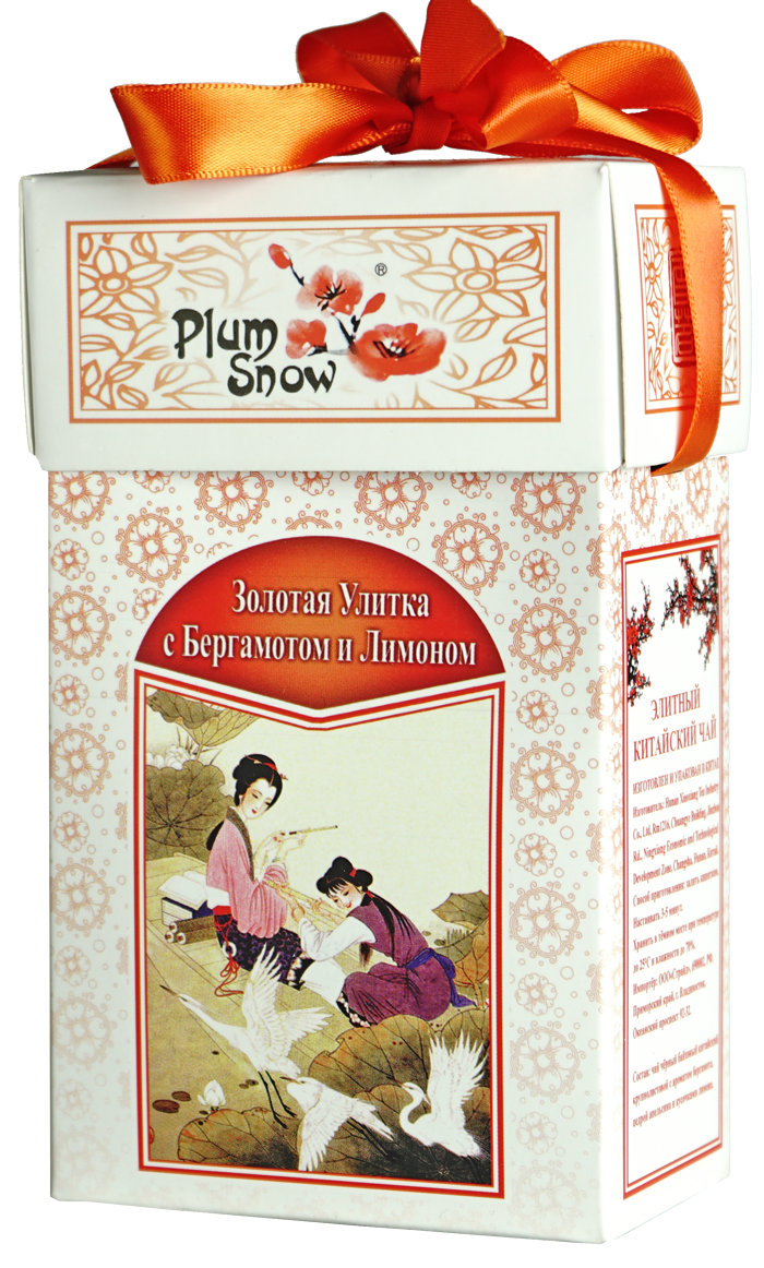 Чай Plum Snow  Золотая Улитка с Бергамотом и Лимоном, 100г.   